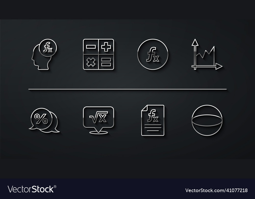 Set line function mathematical symbol discount vector image Set line function mathematical symbol discount