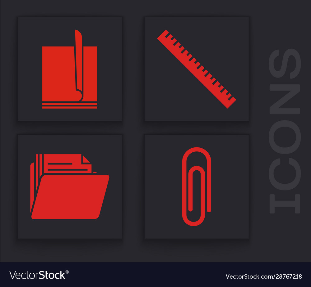 Set paper clip file document ruler