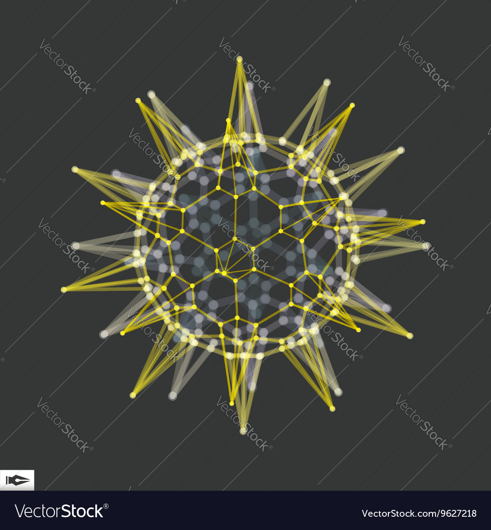 Sphere glowing 3d grid wireframe design