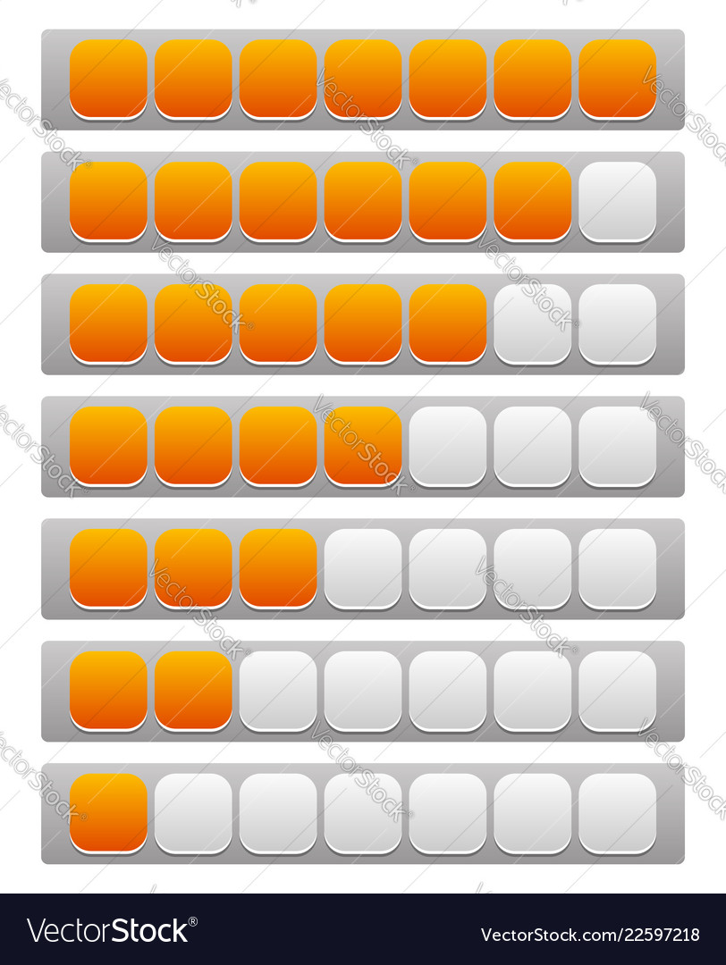 Schritt-Level Fortschrittsanzeige mit 7 Einheiten vector image Schritt-Level Fortschrittsanzeige mit 7 Einheiten