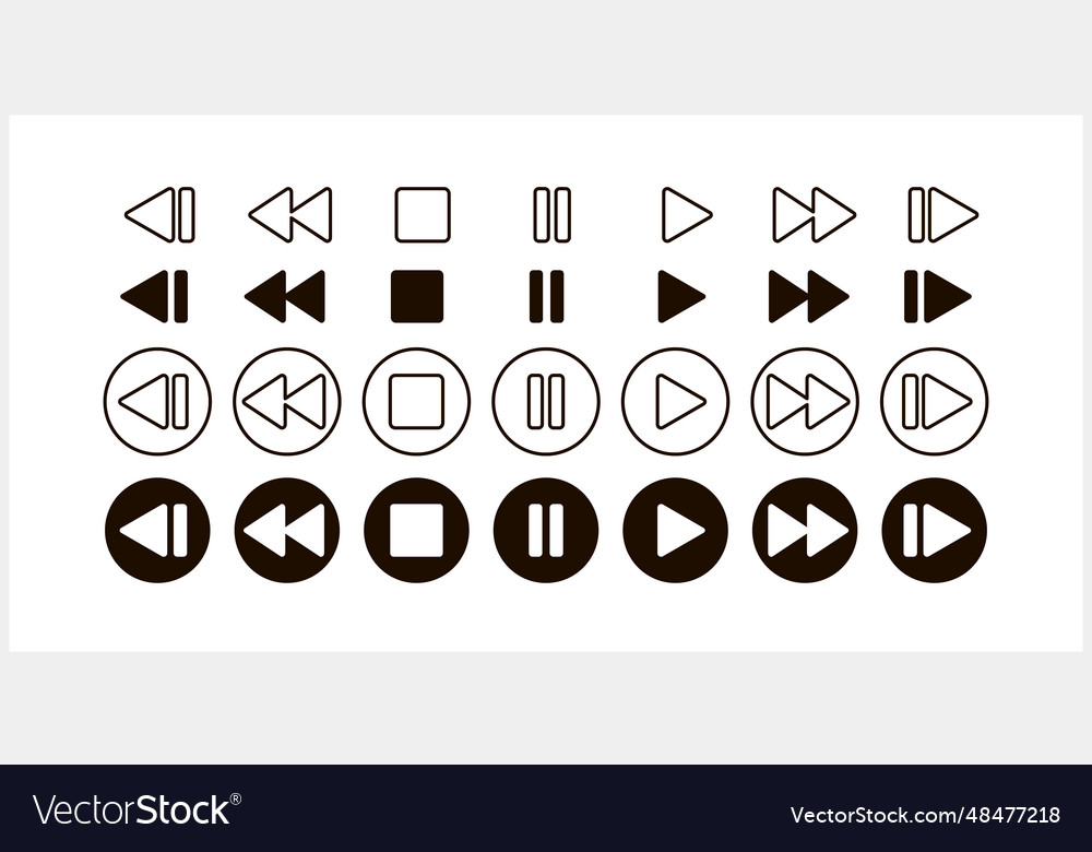 Stop pause play button icon stencil pictogram vector image Stop pause play button icon stencil pictogram