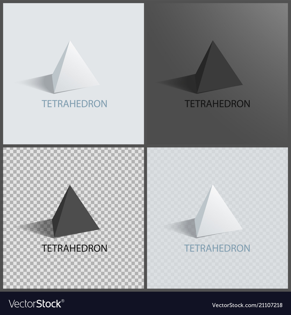 Tetrahedrons figures prisms collection Royalty Free Vector