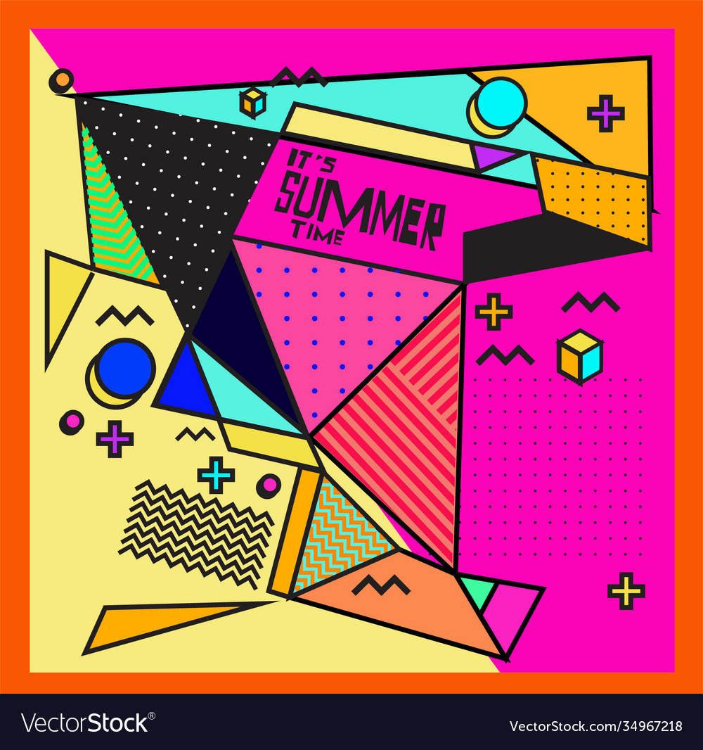 Triangle geometric forms for summer design event vector image Triangle geometric forms for summer design event