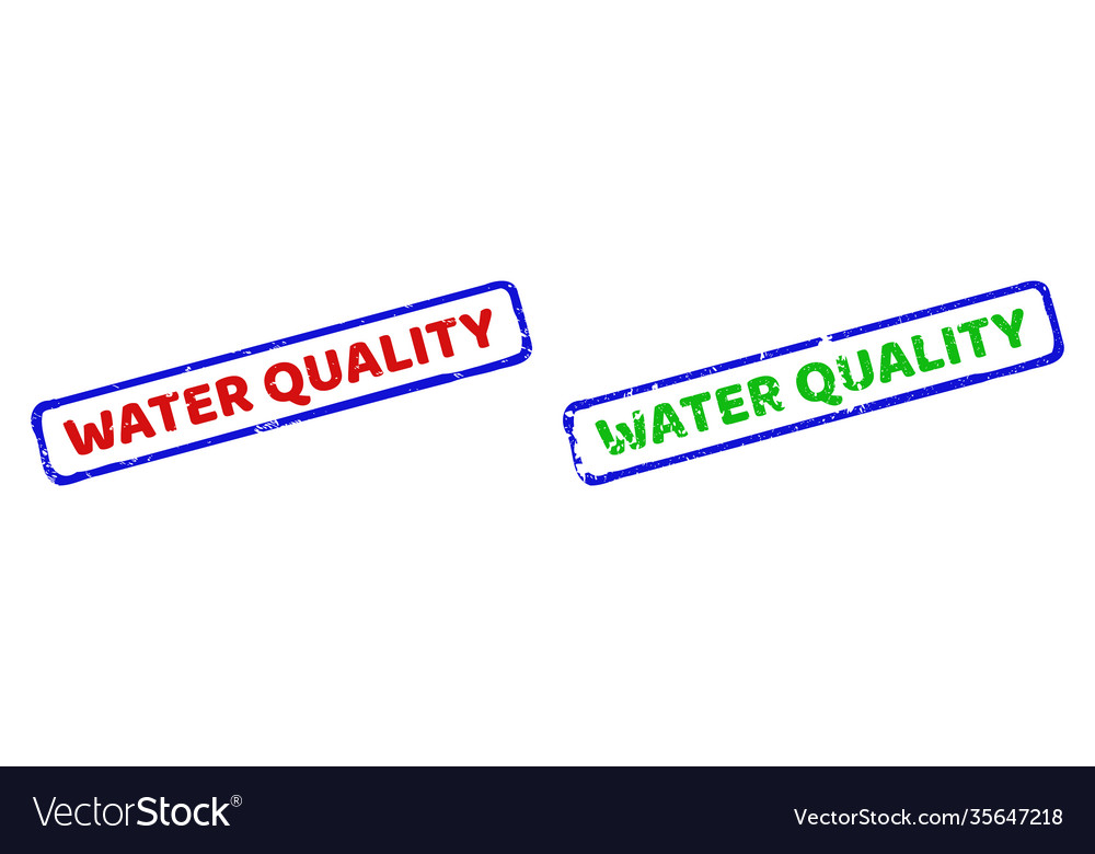 Water quality bicolor rough rectangle watermarks