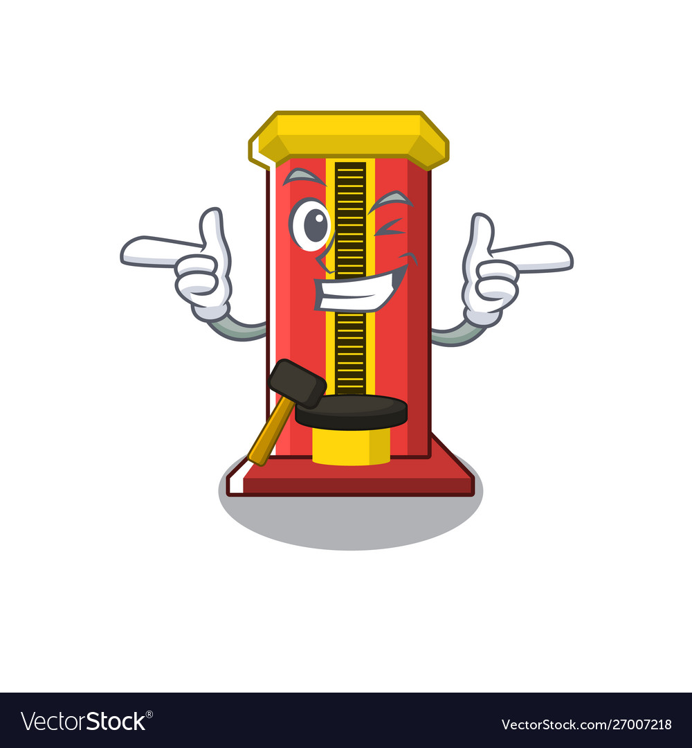 Wink hammer game machine in cartoon