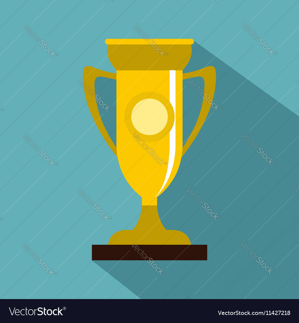 Winning cup icon flat style Royalty Free Vector Image