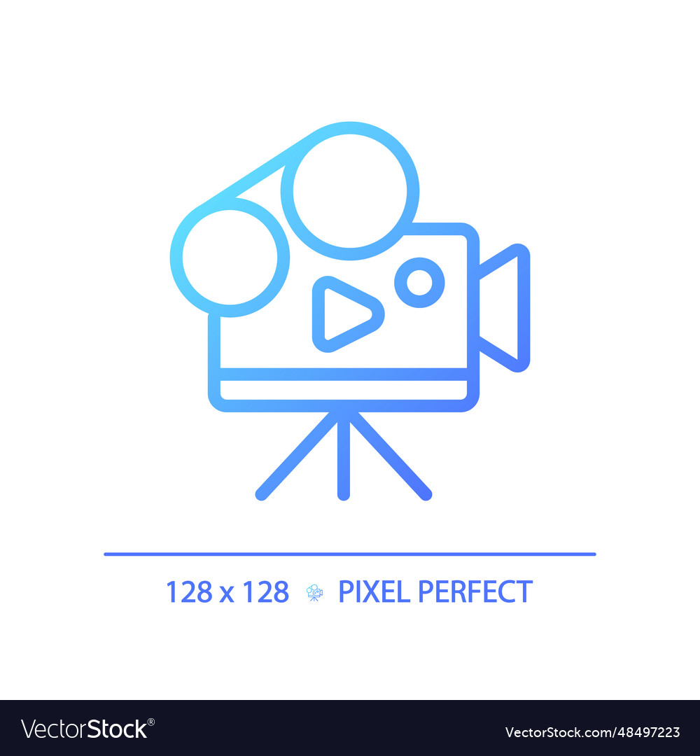 2d thin linear gradient video camera icon vector image 2d thin linear gradient video camera icon