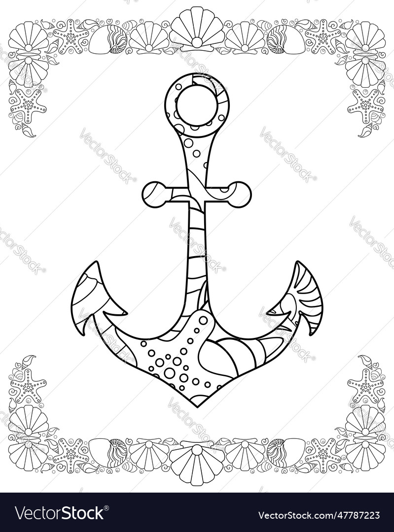 Anchor with shell borders