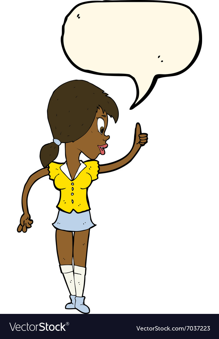 Cartoon girl with idea with speech bubble Vector Image