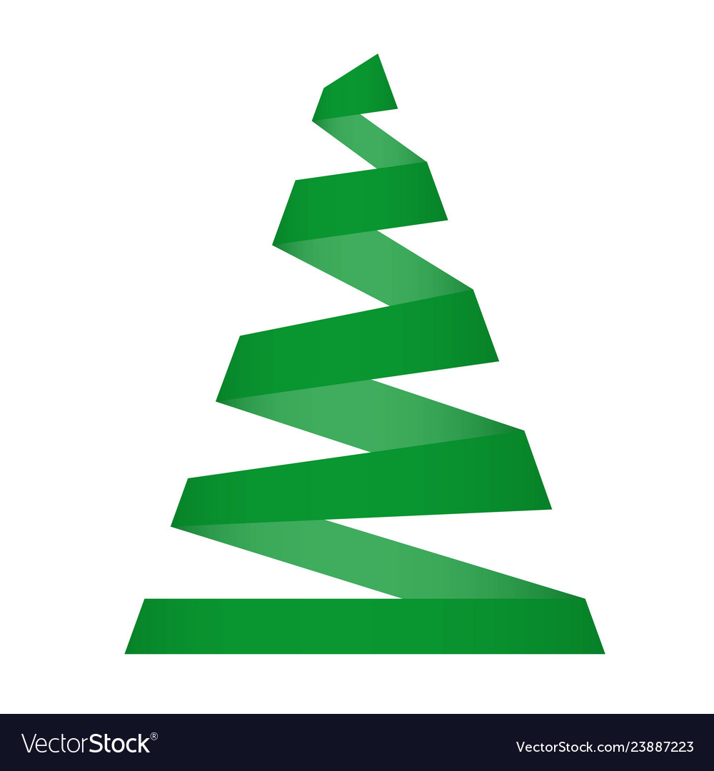 Creative christmas tree card origami Royalty Free Vector