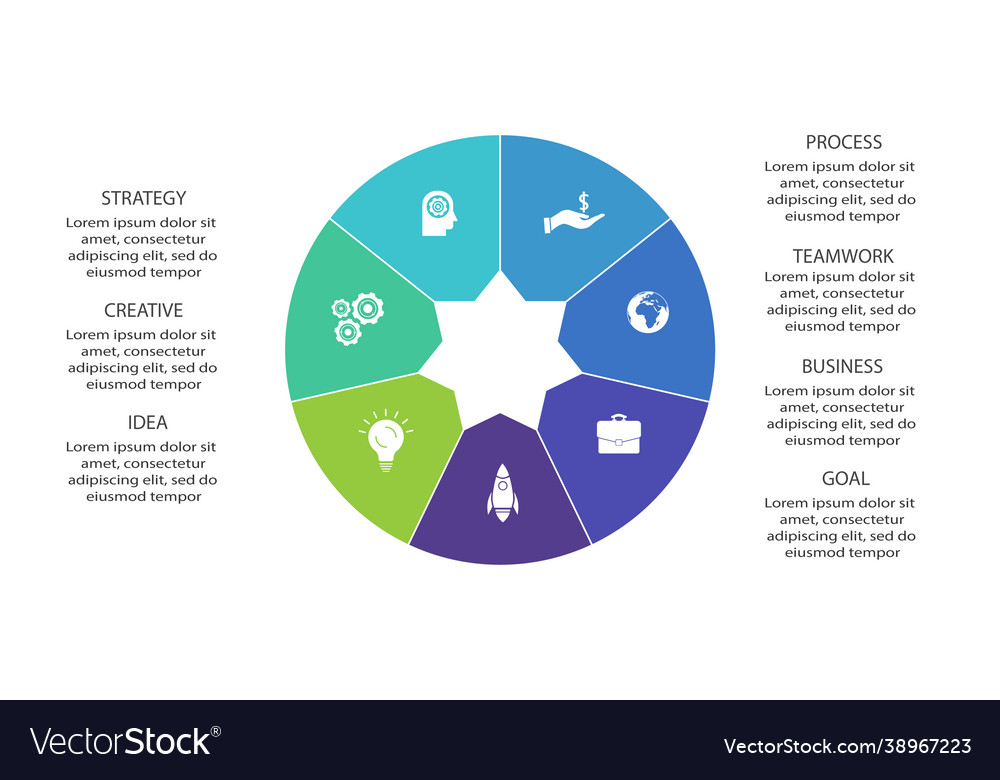 Creative concept for infographic with 7 steps Vector Image