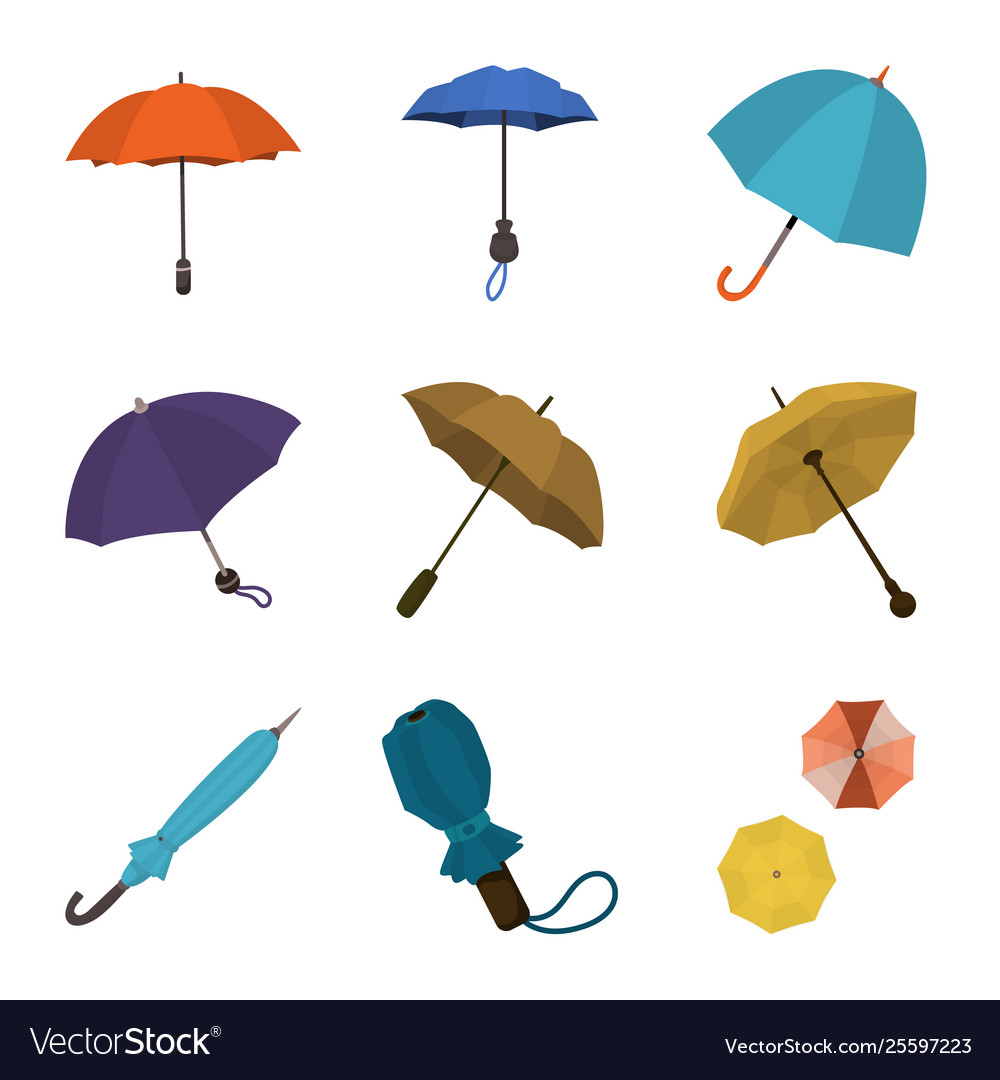 Design umbrella and rain symbol set Royalty Free Vector