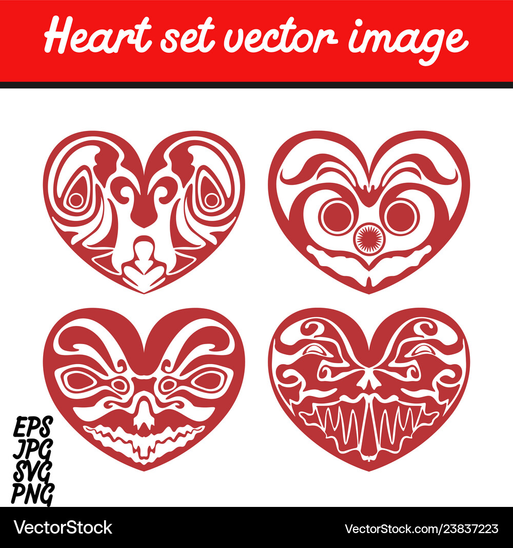 Vector Heart Set Heart set image Royalty Free Vector Image - VectorStock