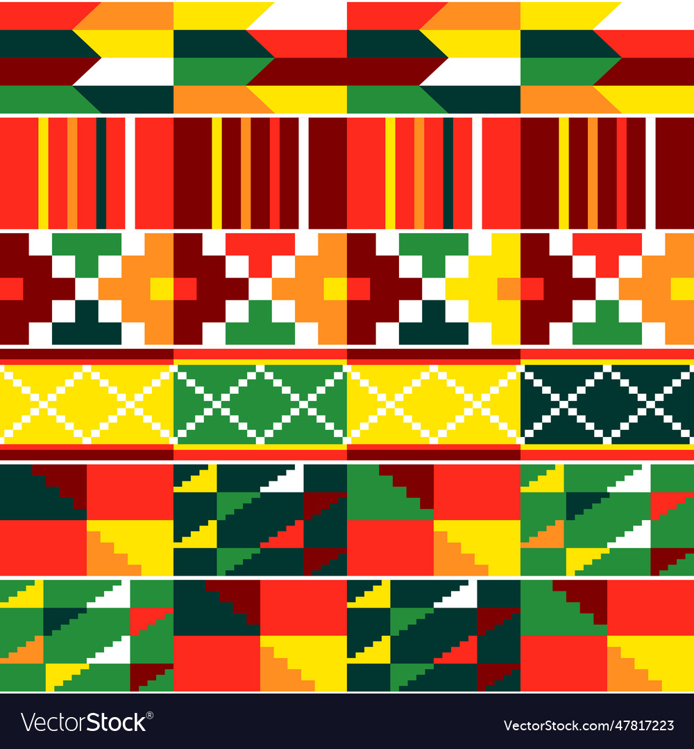 Kente african tribal seamless pattern Royalty Free Vector