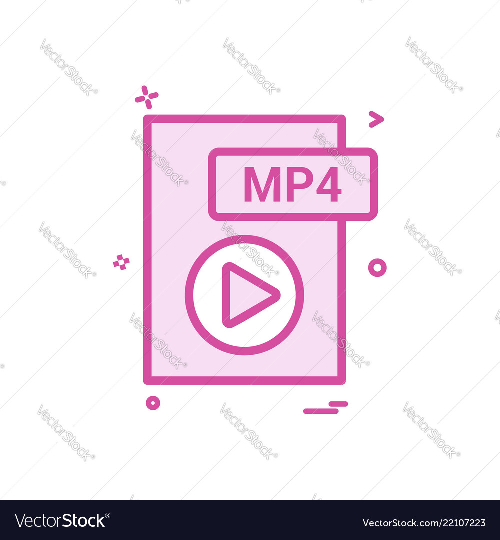 Mp4 file format icon design vector image Mp4 file format icon design