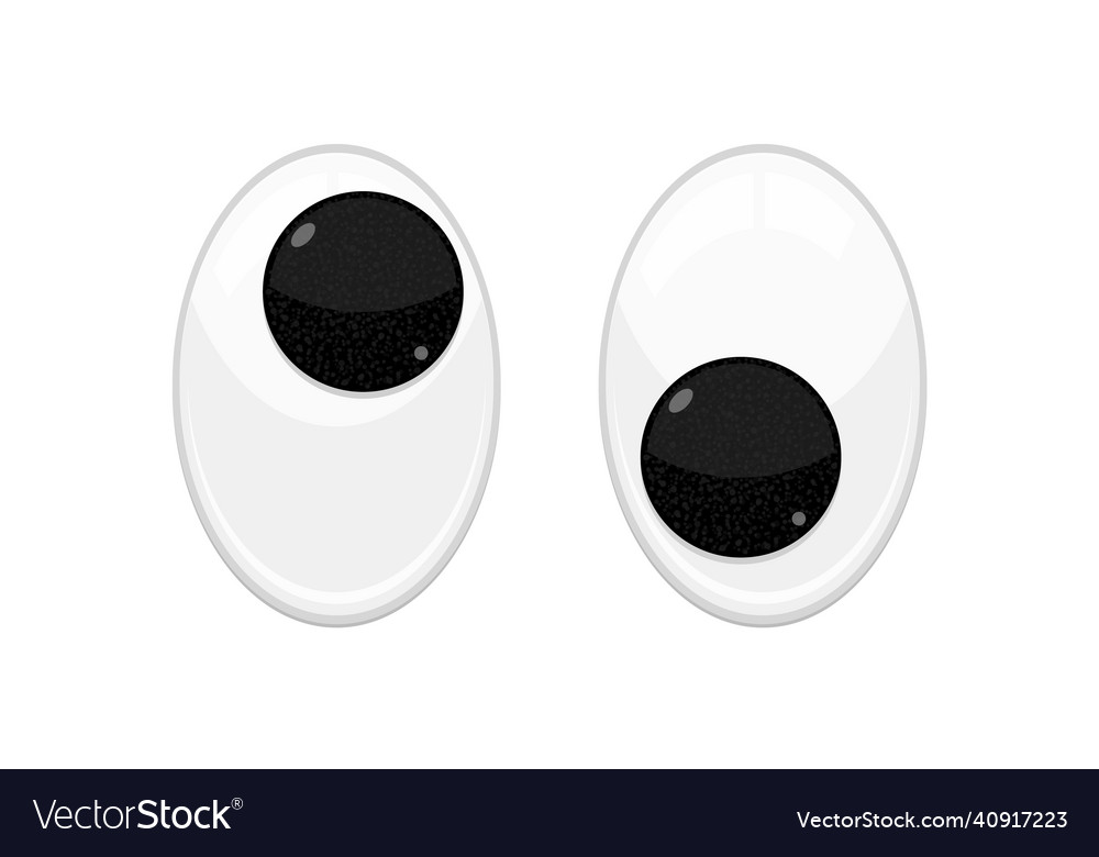 Plastic toy safety wobbly eyes flat style design