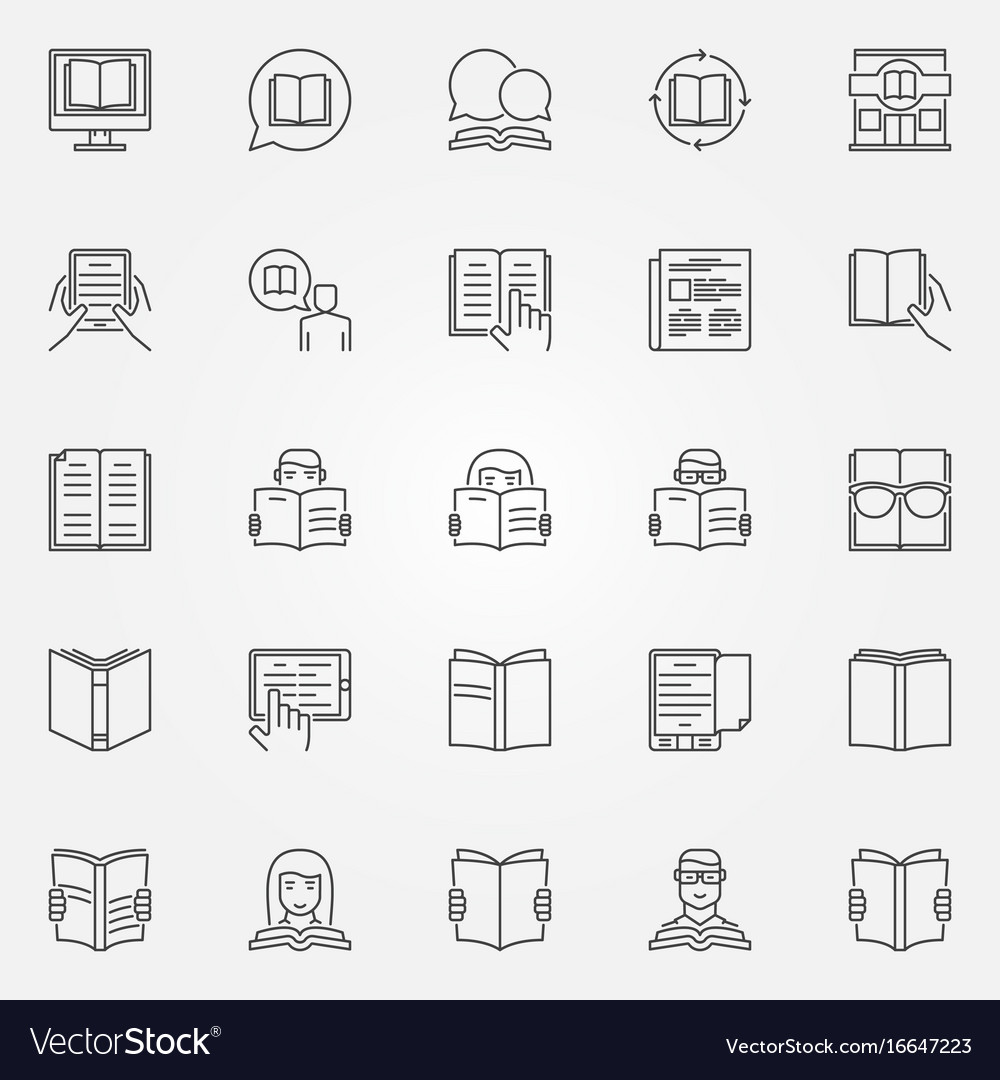 Reading icons set
