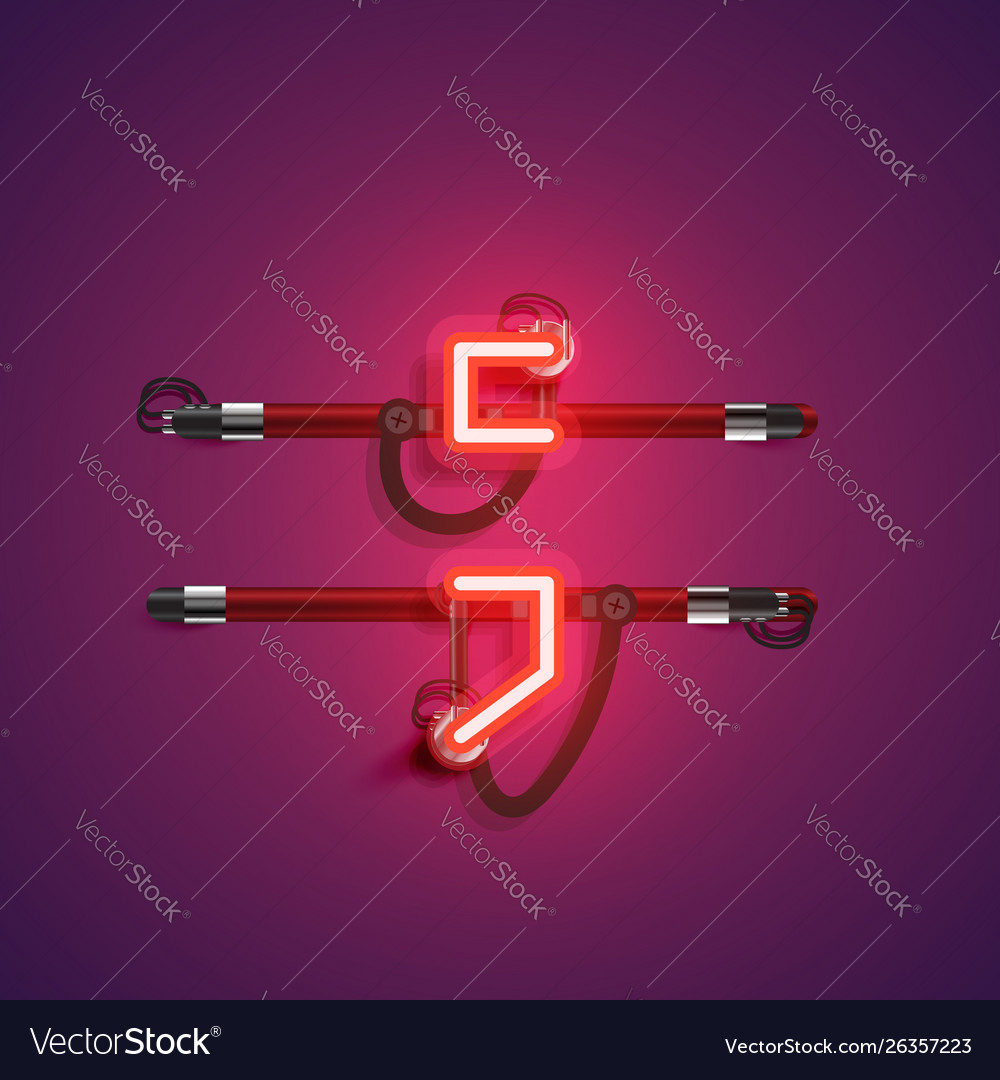 Realistic neon character with wires and console