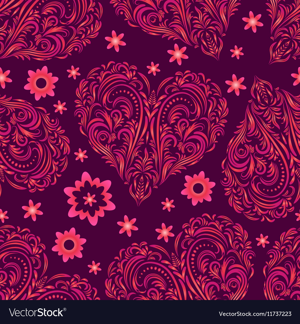 Seamless pattern valentine hearts