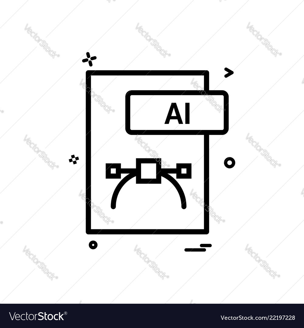 Ai file format icon design Vector Image Ai file format icon design
