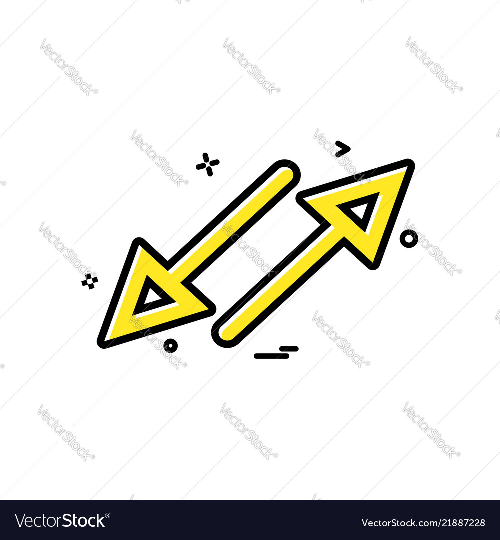 Arrow cross crossing parallel icon design vector image Arrow cross crossing parallel icon design