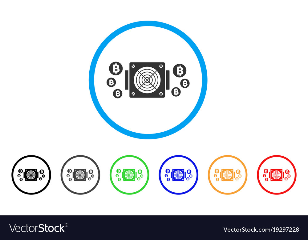 Bitcoin mining asic device rounded icon
