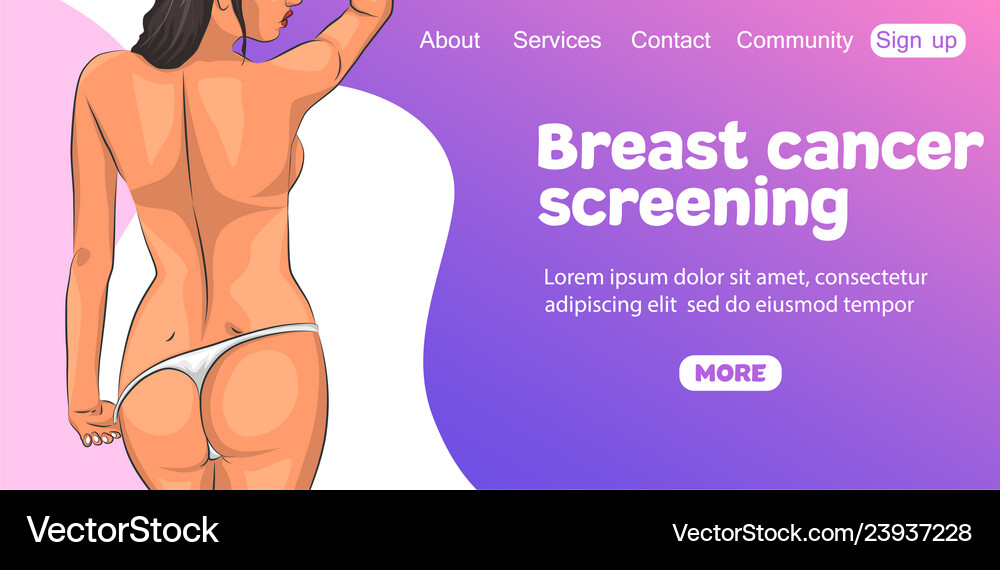 Breast Cancer Screening Banner Royalty Free Vector Image