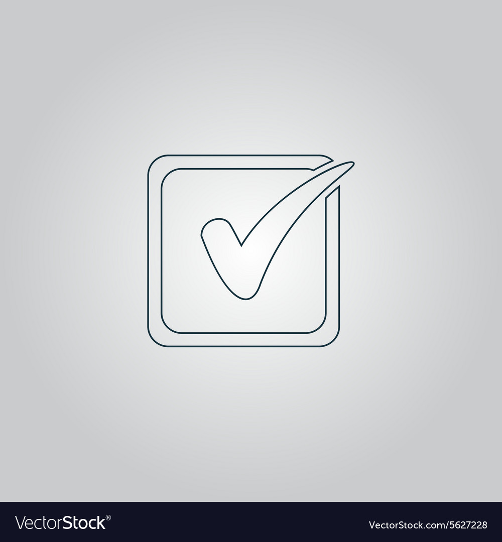 Check list button mark in box sign