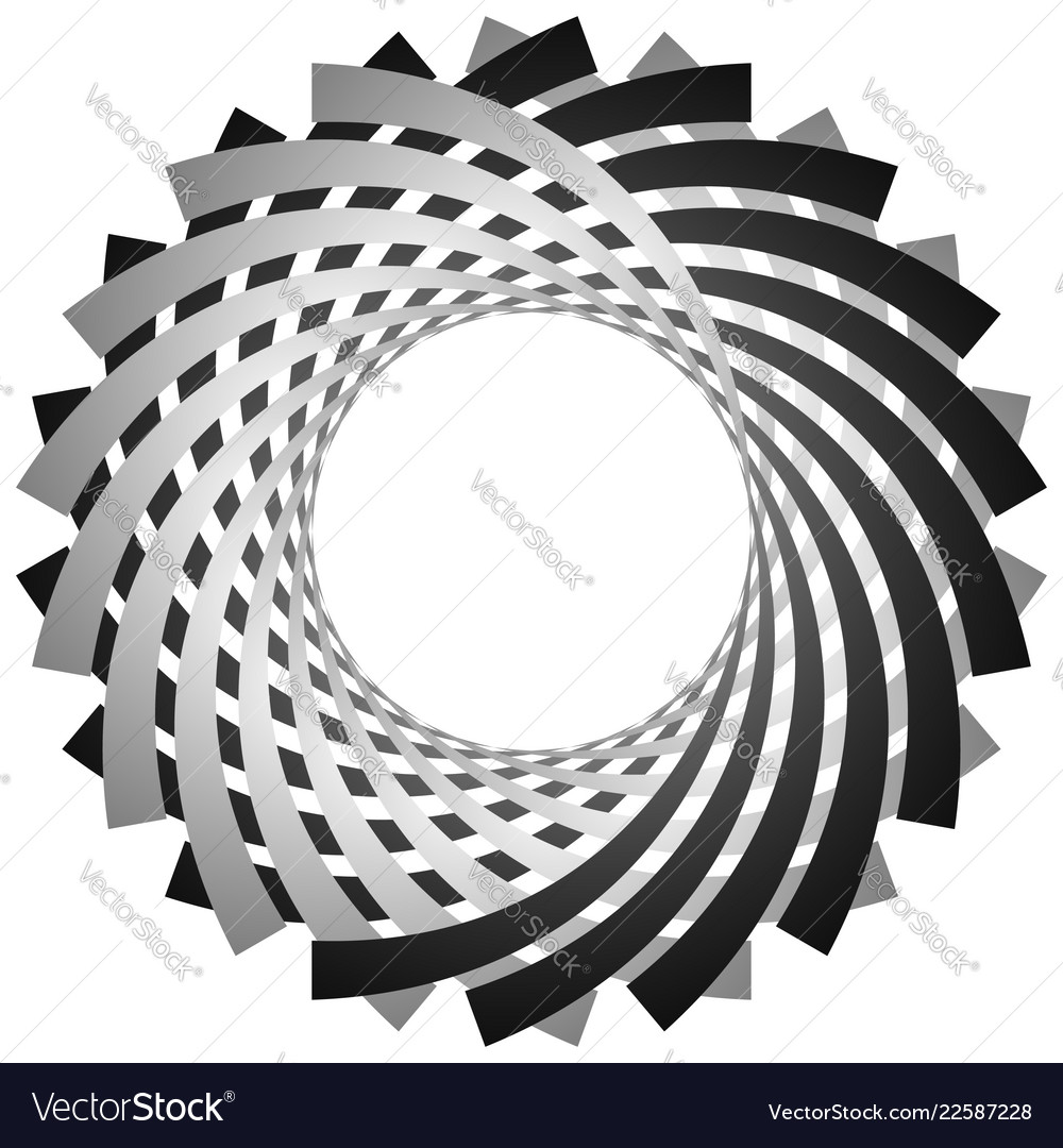 Circular cyclic spiral vortex element grayscale Vector Image Circular cyclic spiral vortex element grayscale