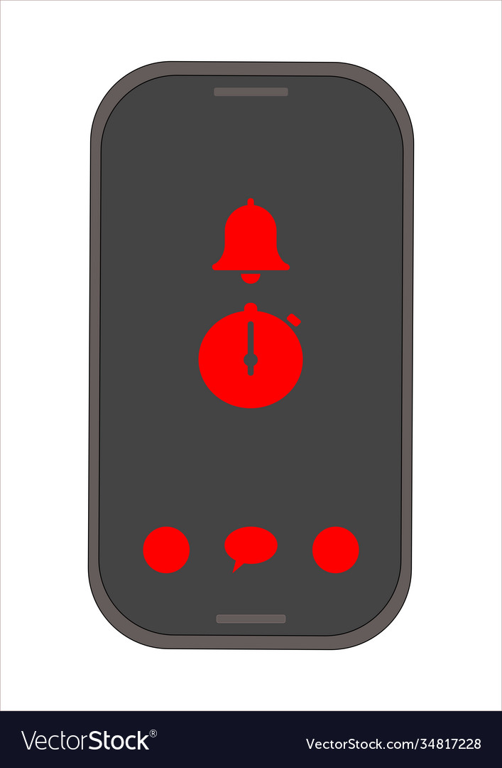 Clock alarm function on smartphone screen