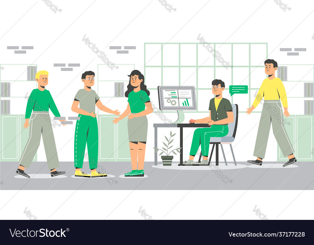 Coworkers are working business meeting Vector Image Coworkers are working business meeting