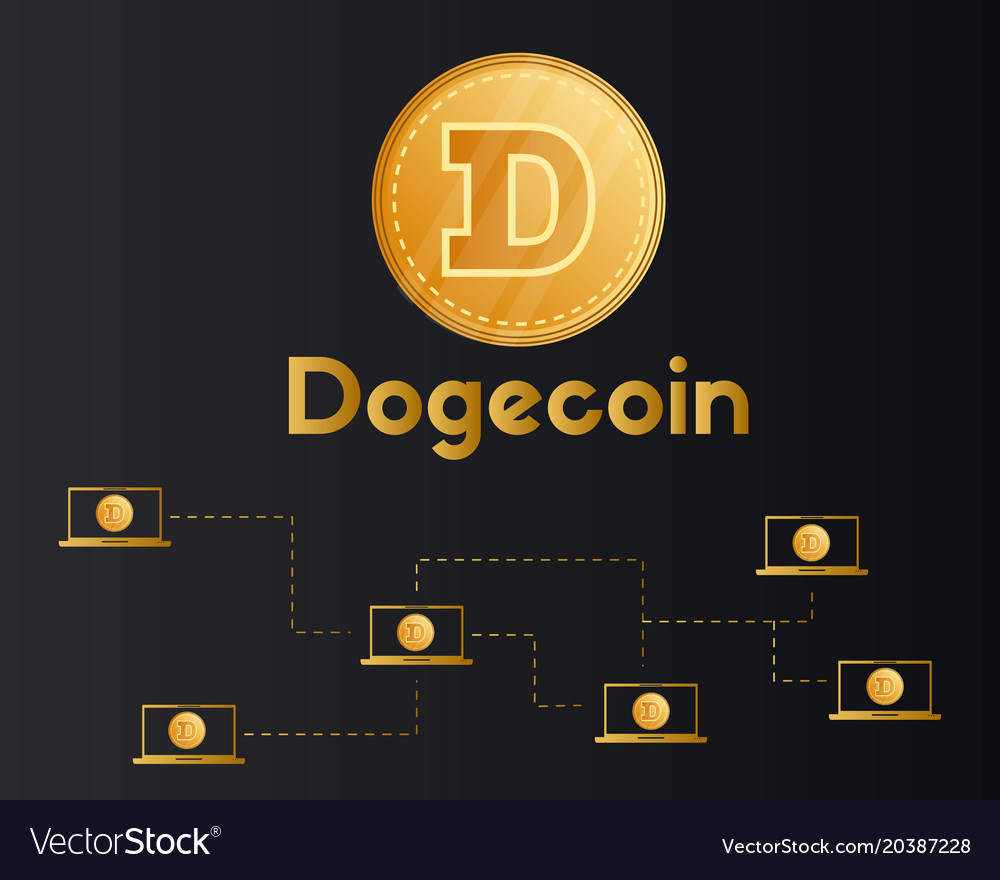 Dogecoin blockchain technology style background