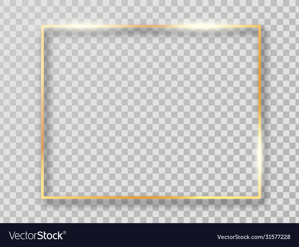 Gold shiny glowing vintage frame Royalty Free Vector Image