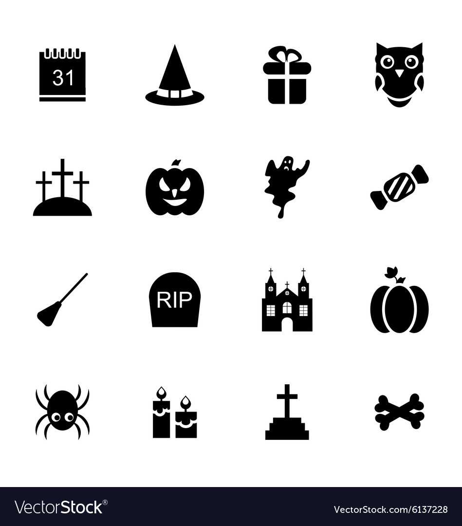 Halloween traditional icons isolated Royalty Free Vector