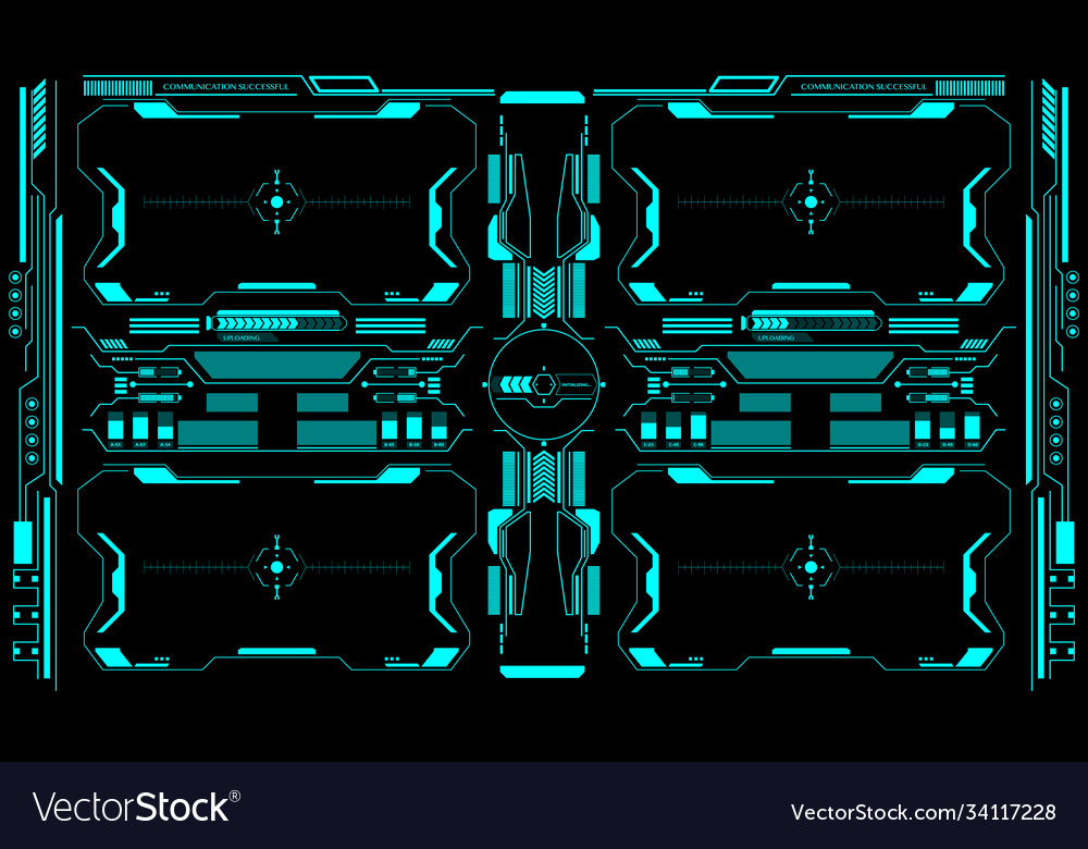 Hud futuristic elements 4 screen user interface