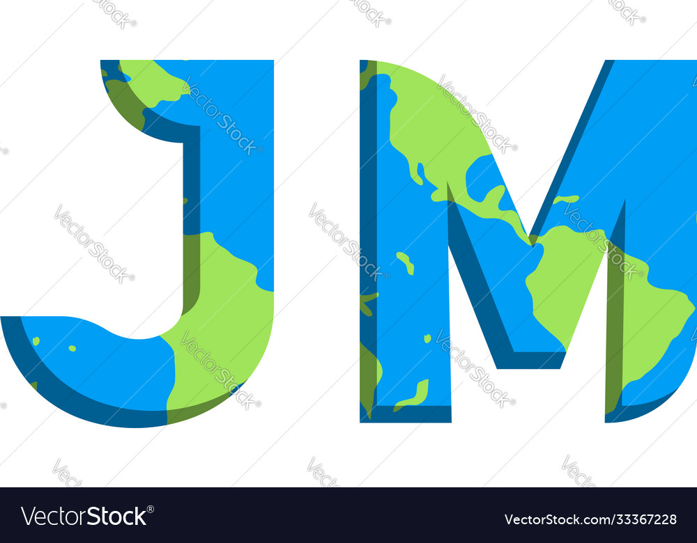 Initial jm logo design with world map style