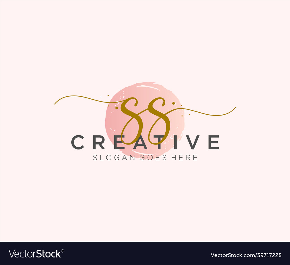 Initial Ss Feminine Logo Beauty Monogram Vector Image