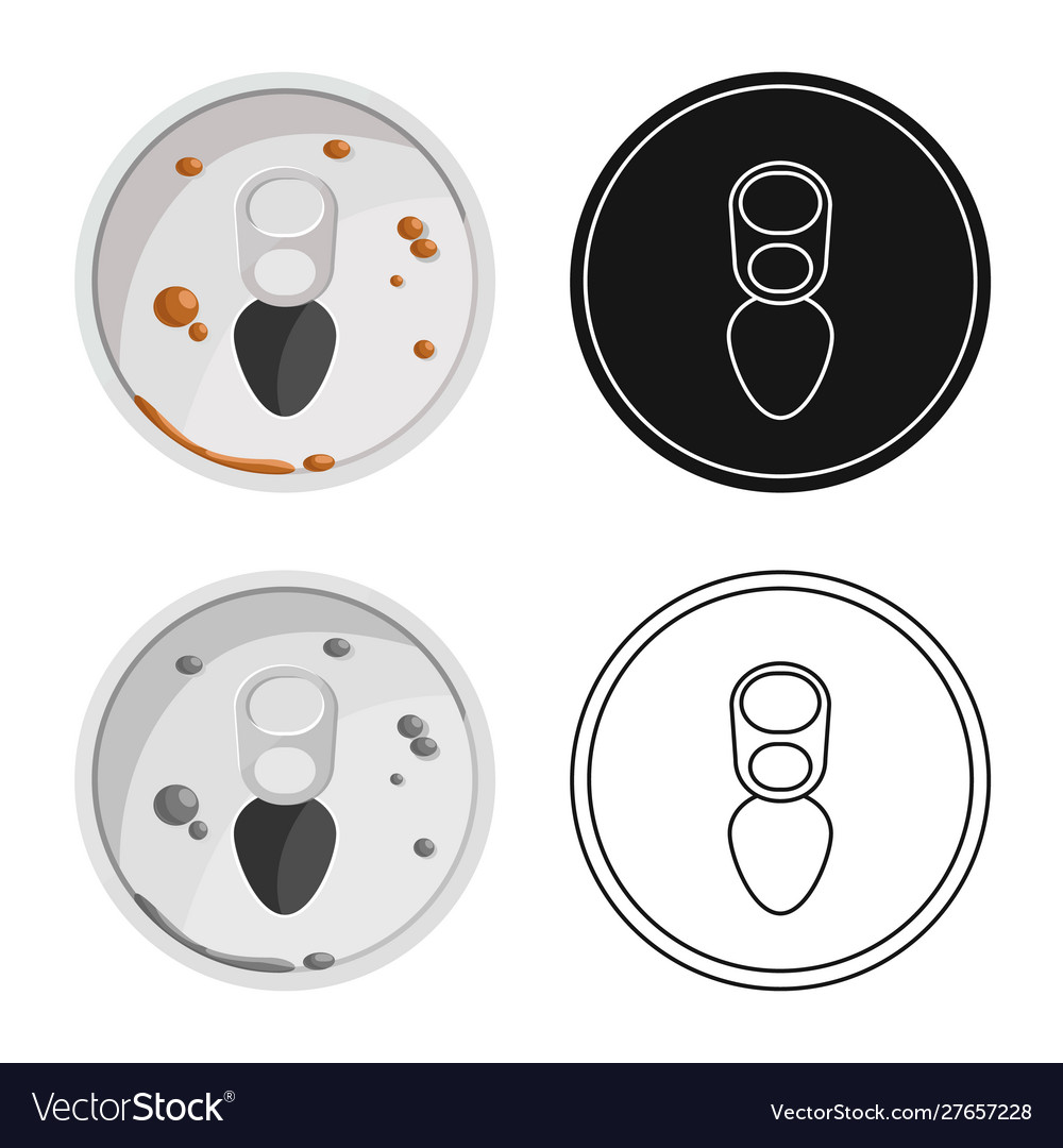Isolated object lid and soda icon collection