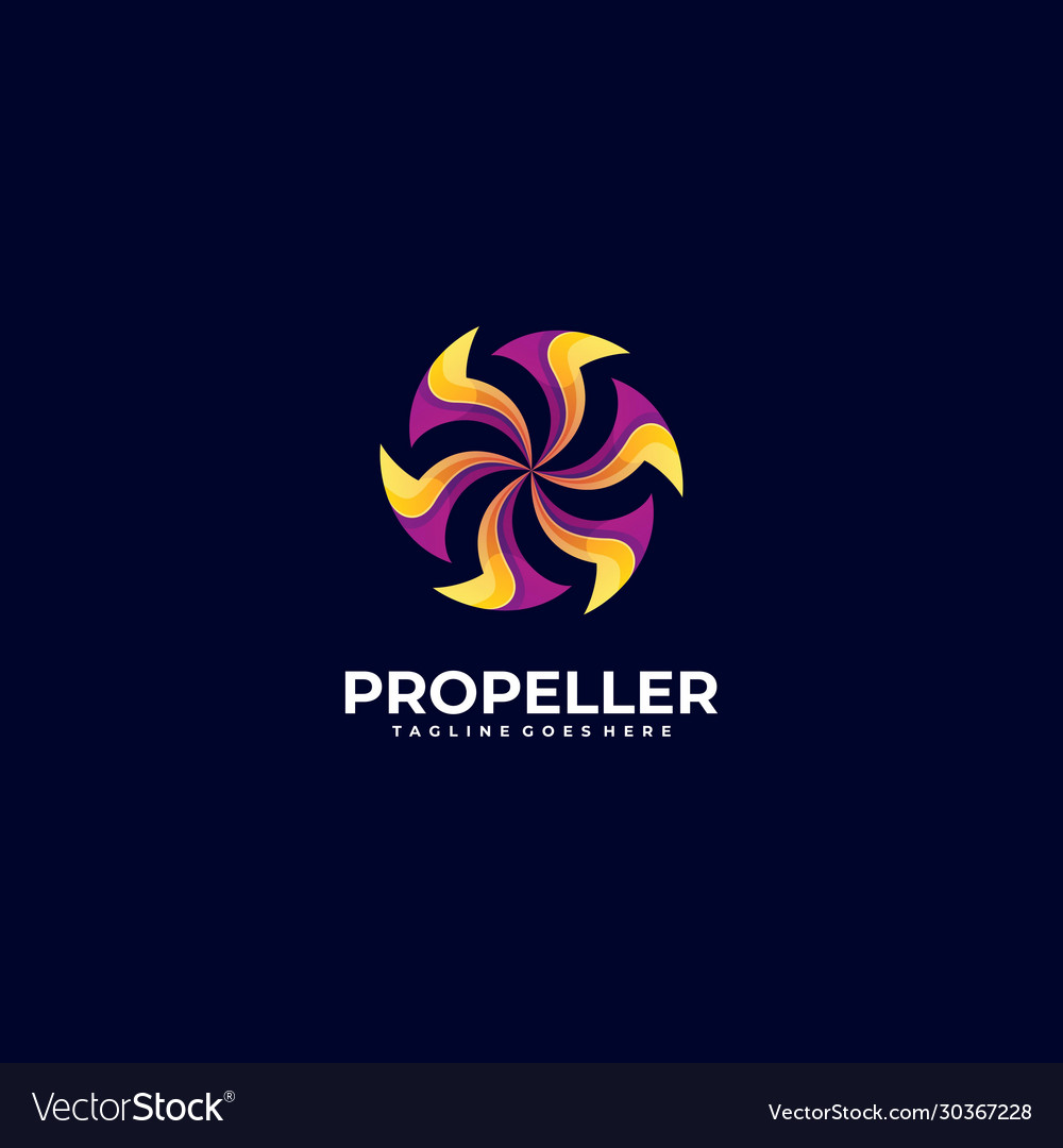 Logo abstract propeller gradient colorful style