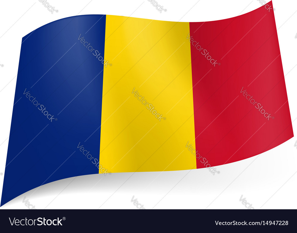 National Flag Of Chad Blue Yellow And Red Vector Image