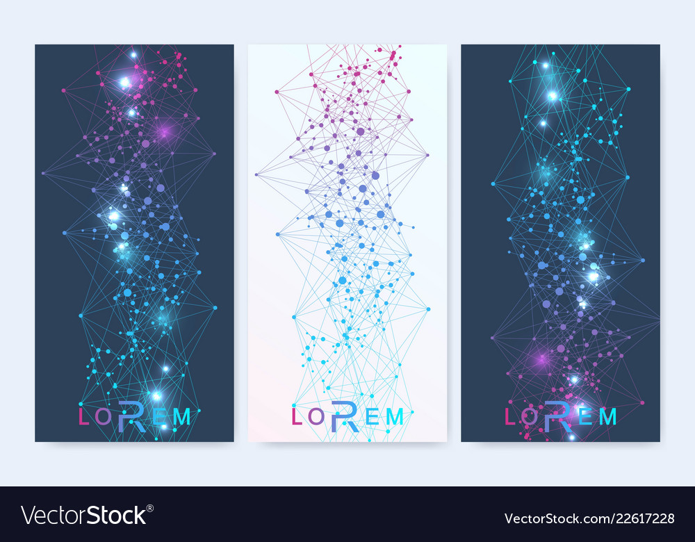 Wissenschaftliches Set moderner Banner dna