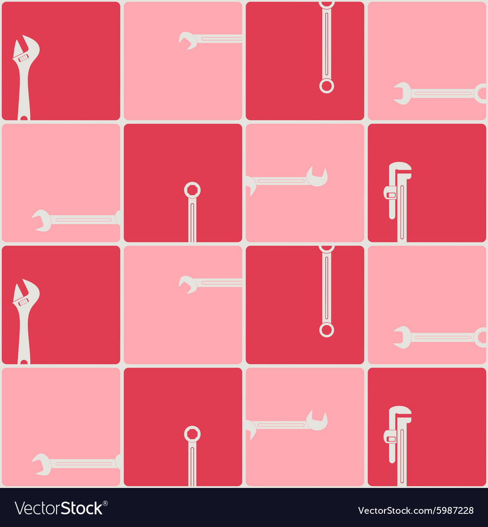 Seamless background with different wrench