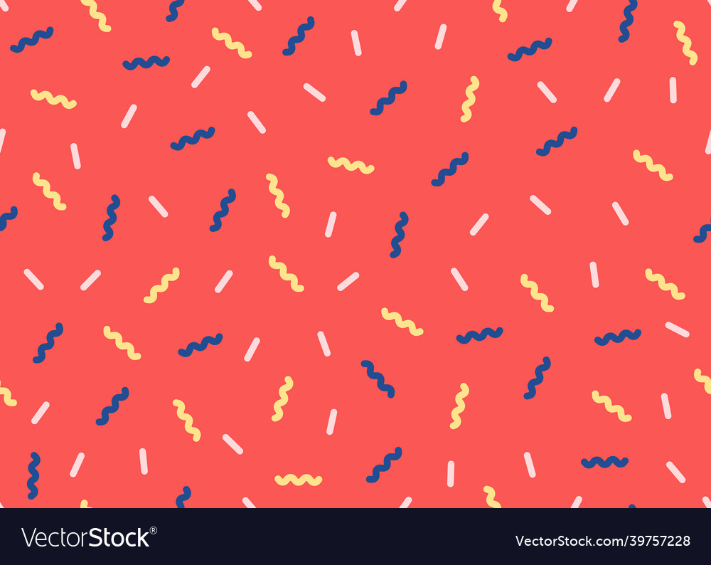 Seamless pattern with confetti in flat design Vector Image Seamless pattern with confetti in flat design