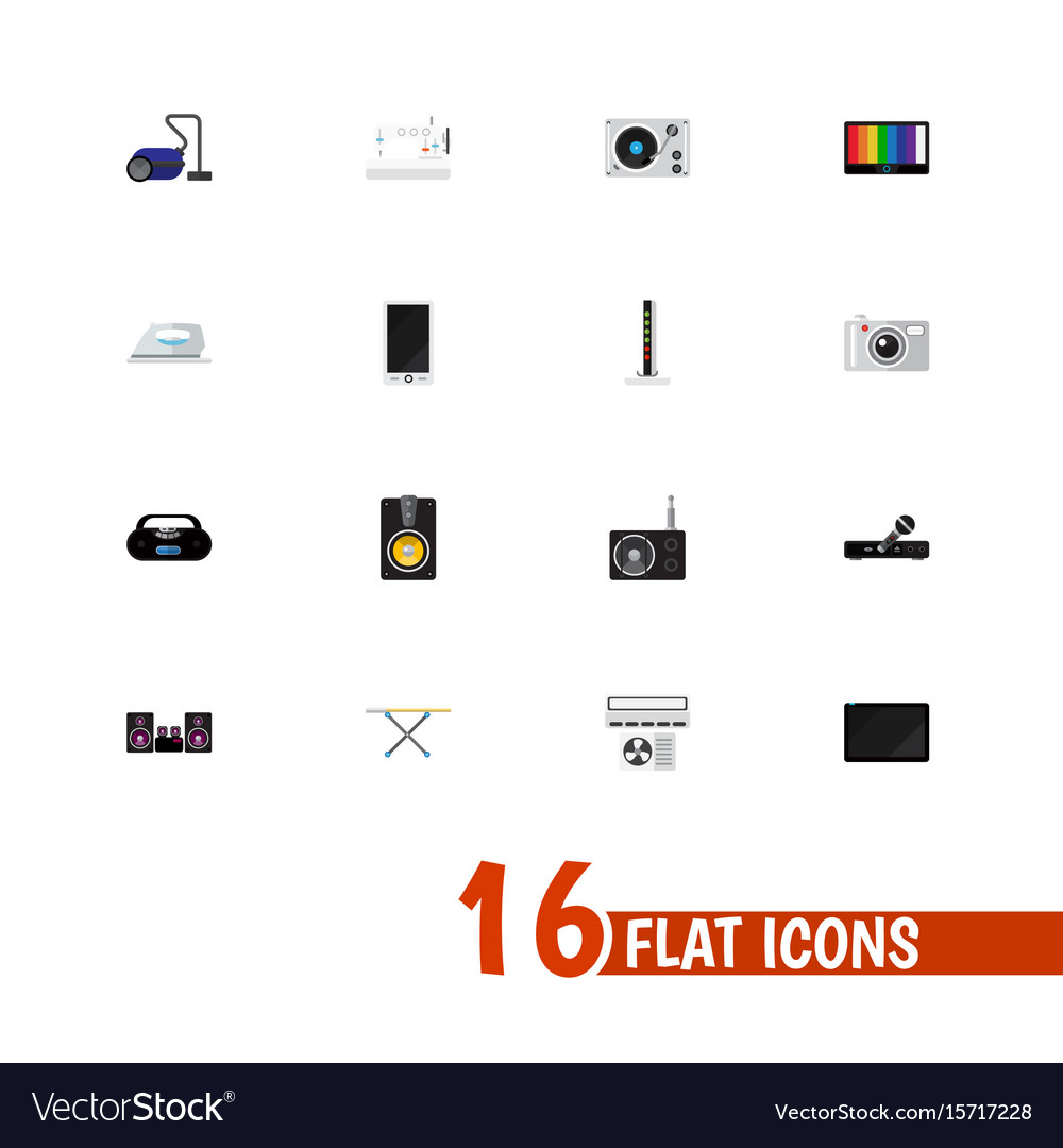 Set of 16 editable tech icons includes symbols