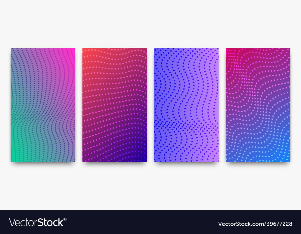 Set of halftone gradient backgrounds with dots Vector Image Set of halftone gradient backgrounds with dots
