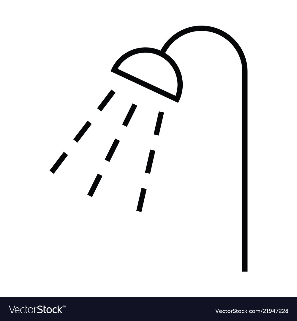 Shower with water drop icon outline and line Vector Image