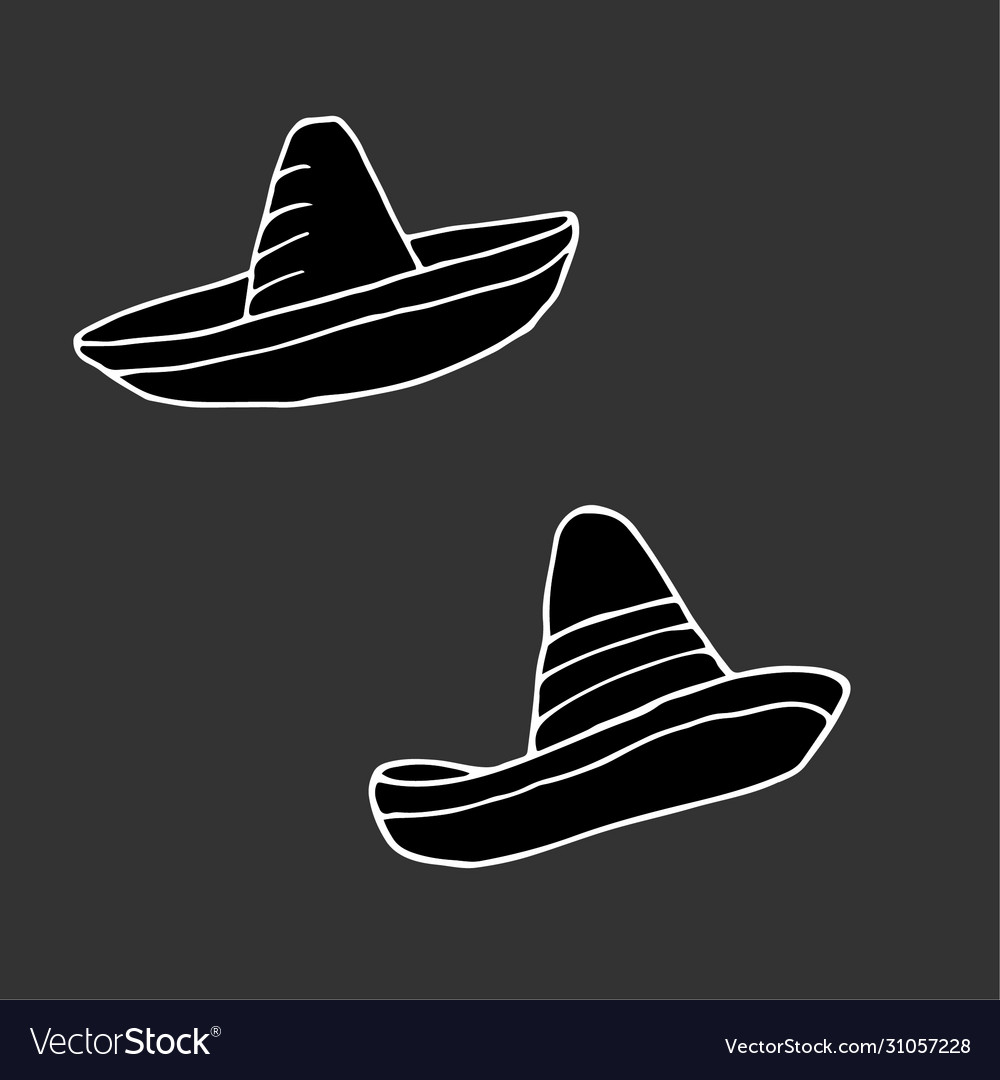 Sombrero - mexican traditional hat hand drawn Vector Image