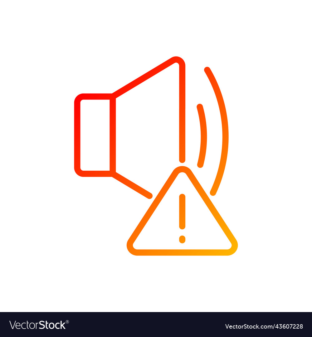 Sound error pixel perfect gradient linear icon vector image Sound error pixel perfect gradient linear icon