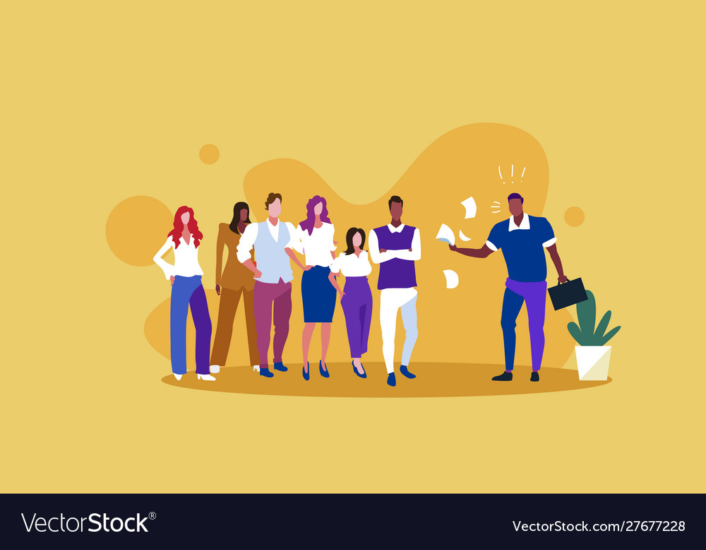 Unsatisfied Man Boss Throwing Paper Documents Vector Image unsatisfied man boss throwing paper documents vector image