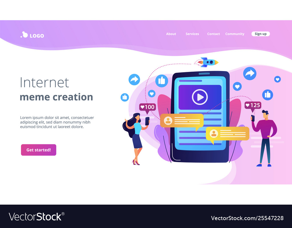 Virtueller Inhaltskonzept Landing Page vector image Virtueller Inhaltskonzept Landing Page